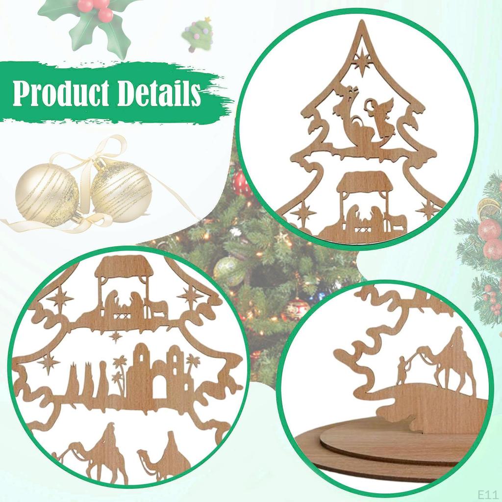 Christmas Decoration Tree Decorative Wooden Sign Desktop Ornament for Holiday