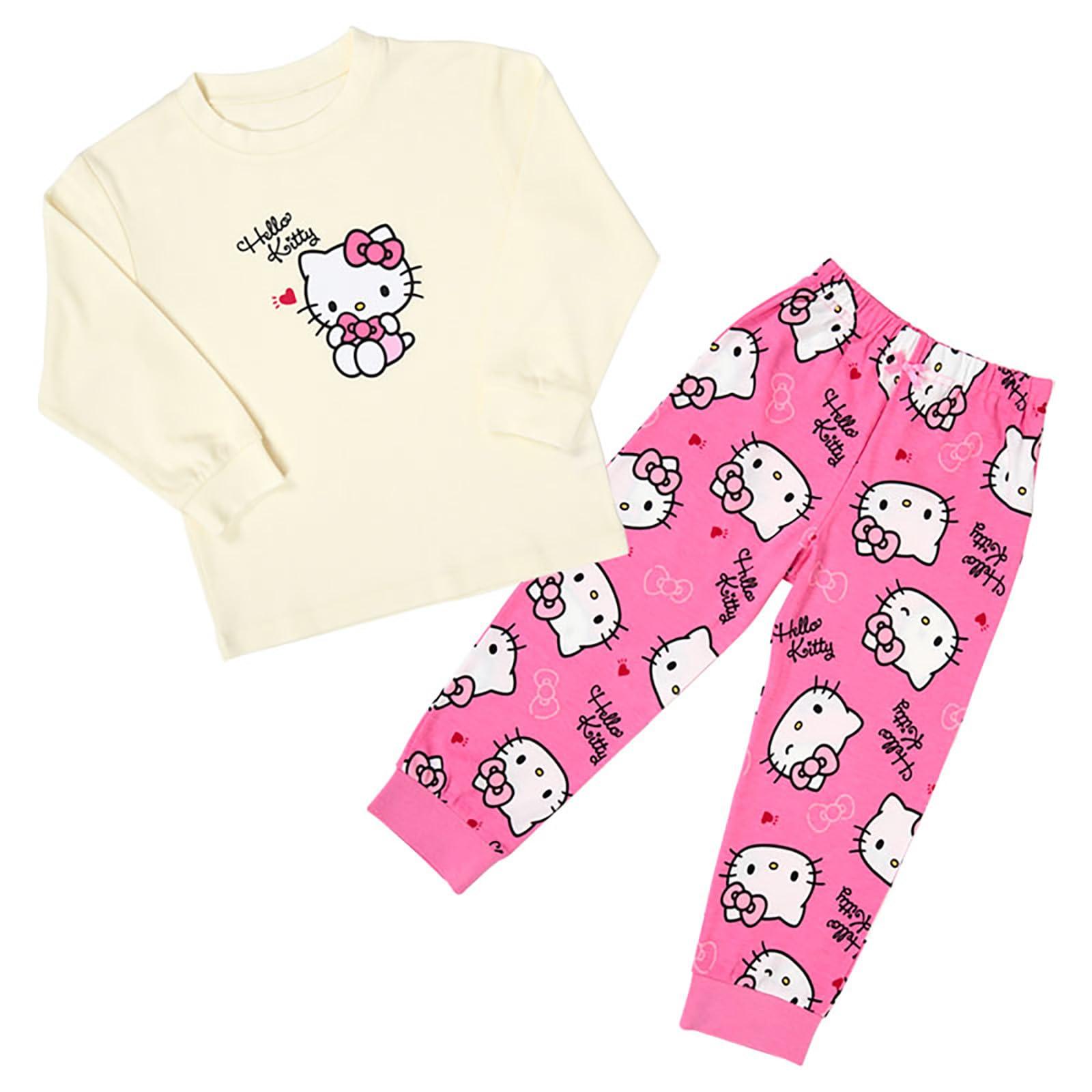 

Sanrio Long Sleeve Hello 485985 Kids Pajamas, Kitty, 130cm,