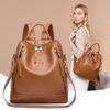 Light Luxury Brand Bags Women's Bags New Cowhide Backpack Women's Bags European and American Retro Large Capacity Outdoor Travel