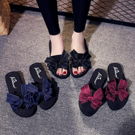2019 Summer Korean Style Women's Wedge Heel Non-Slip Beach Flip Flops