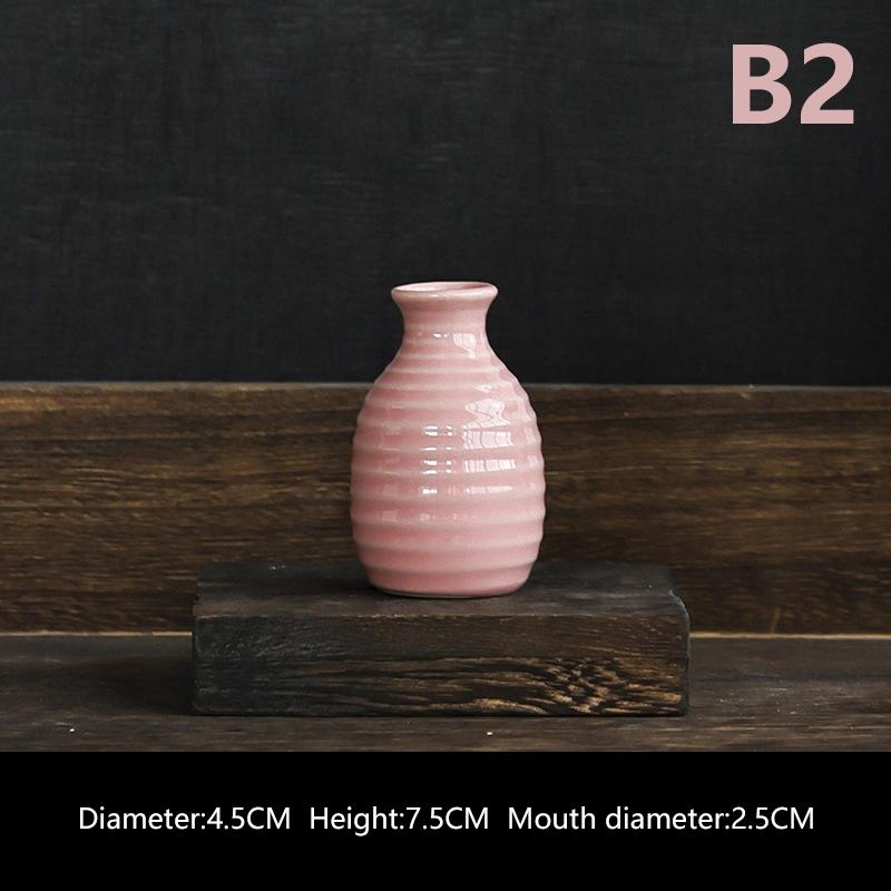 Mini Ceramics Flower Vase Nordic Hydroponics Vases Creative Room Decor Flower Plant Bottle Pots Table Ornament Colorful Vase