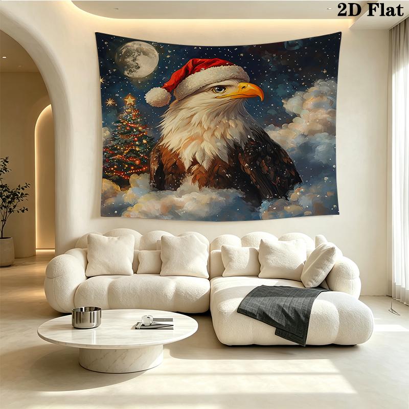 Christmas animals Wall tapestry, aesthetic printed fabric blanket, suitable for bedroom, living room, and home decor.