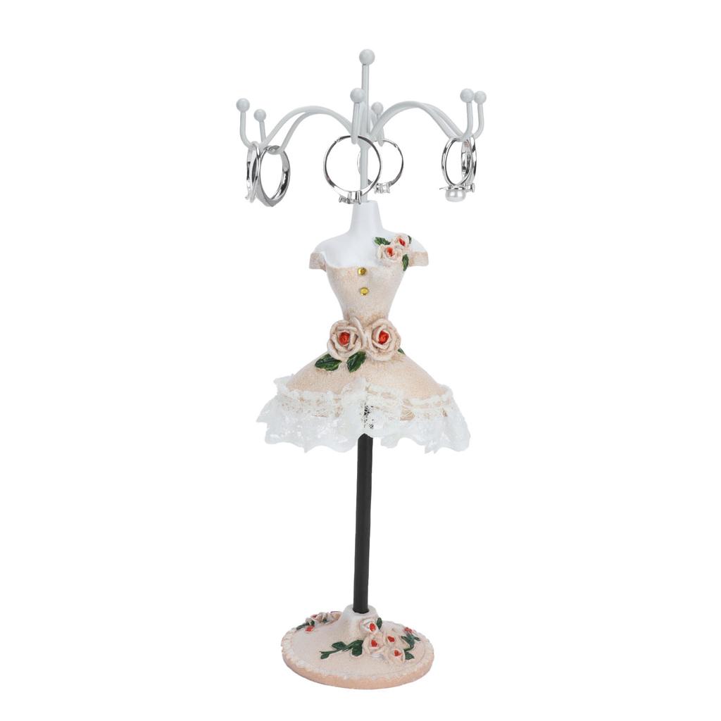 Jewelry Stand Display Earrings Necklace Storage Polyresin Doll Holder with Rotatable
