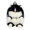 Large Capacity Cat Backpack Soft Fluffy Shoulder Bag Cartoon Plush Rucksack  For Women