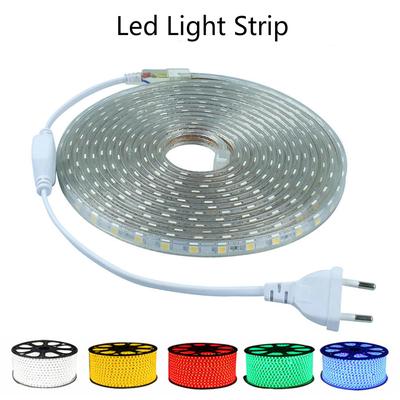 LED pásek Flexibilní světlo 108 LED/metr Vodotěsné LED páskové světlo Napájecí zástrčka AC 220V