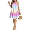 New Summer Women's Clothing Elegant and Fashionable Backless Printed Halter Neck Dress