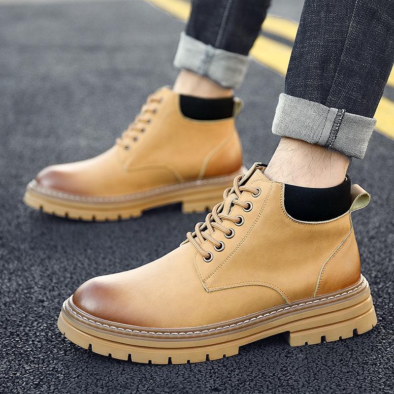 Martin Boots Men's 2025 Autumn and Winter Velvet Thickened Warm Rhubarb Boots Casual Trend British Tooling Boots 2025