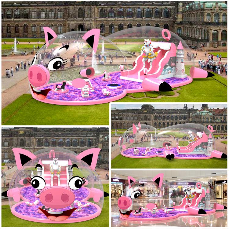 Inflatable Transparent Bubble House Tent - Outdoor Starry Sky Crystal Bouncy Castle for Kids