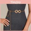 Circular Double Square Metal Chain Belt With Skirt And Dress Decorative Waist