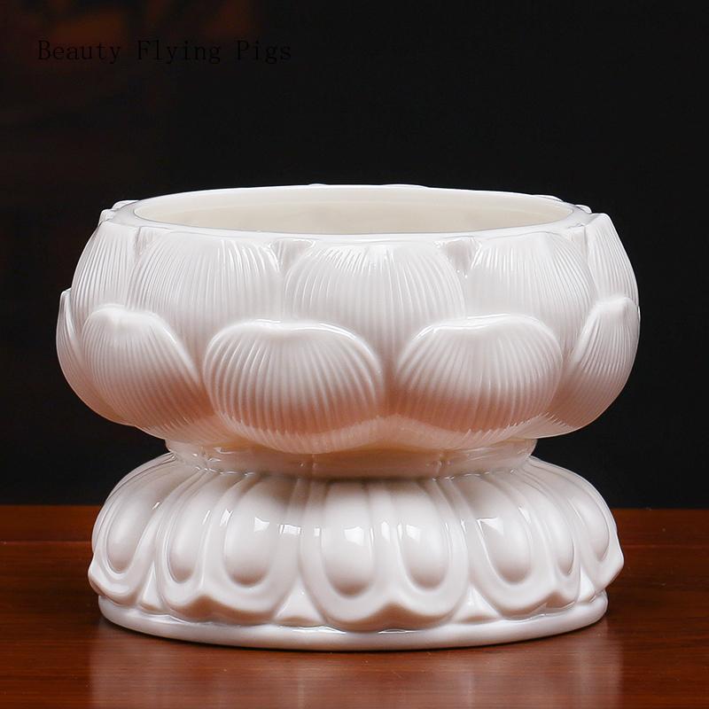 5,3 tum Kreativ keramisk lotusrökelsehållare, rökelsehållare, hemmaoffer Guanyin rökelsehållare feng shui