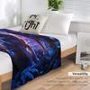 1 Stück Böhmischer Stil Heulender Wolf am Mond Flanelldecke - 100% Polyester, Ganzjahres, Maschinenwaschbar, Fleckenresistent