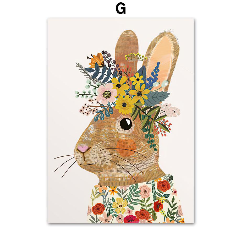 

Медведь, кошка, гепард, панда, слон, кролик, цветы, настенная живопись на холсте, постеры на скандинавскую тему и принты, настенные панно, декор для детской комнаты 30X40cm No Framed