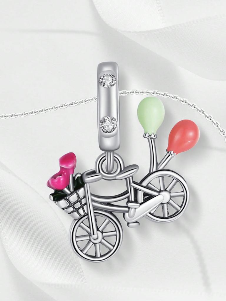 Pink Carousel Alarm Clock Beads Charm Copper Plated Fit Charms Copperoriginal Bracelet For Jewelry Making Diy Charm