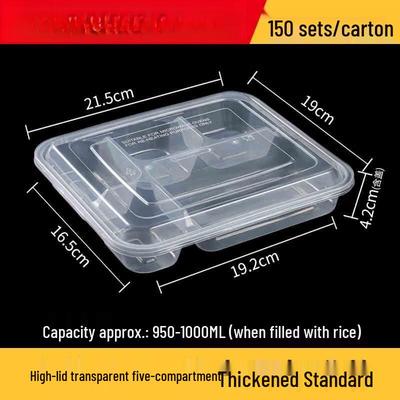 Plastic Transparent Multi-Compartment Meal Prep Boxes