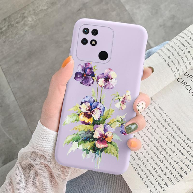 Für Redmi 10C 10 C 10A Hülle Funda Vintage Blumen Blätter Schutzhülle Weiche Capa Für Xiaomi Redmi 10C 13C 14C Bumper Case