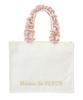 Maison de FLEUR (EC Exklusiv) Spitzenrüschen-Griff Quadratische Tote S Tasche, Elfenbein, 08000140100