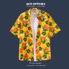 Floral Print Short-sleeved Shirt Beach Suit Summer Lightweight Couple Casual Loose Shorts