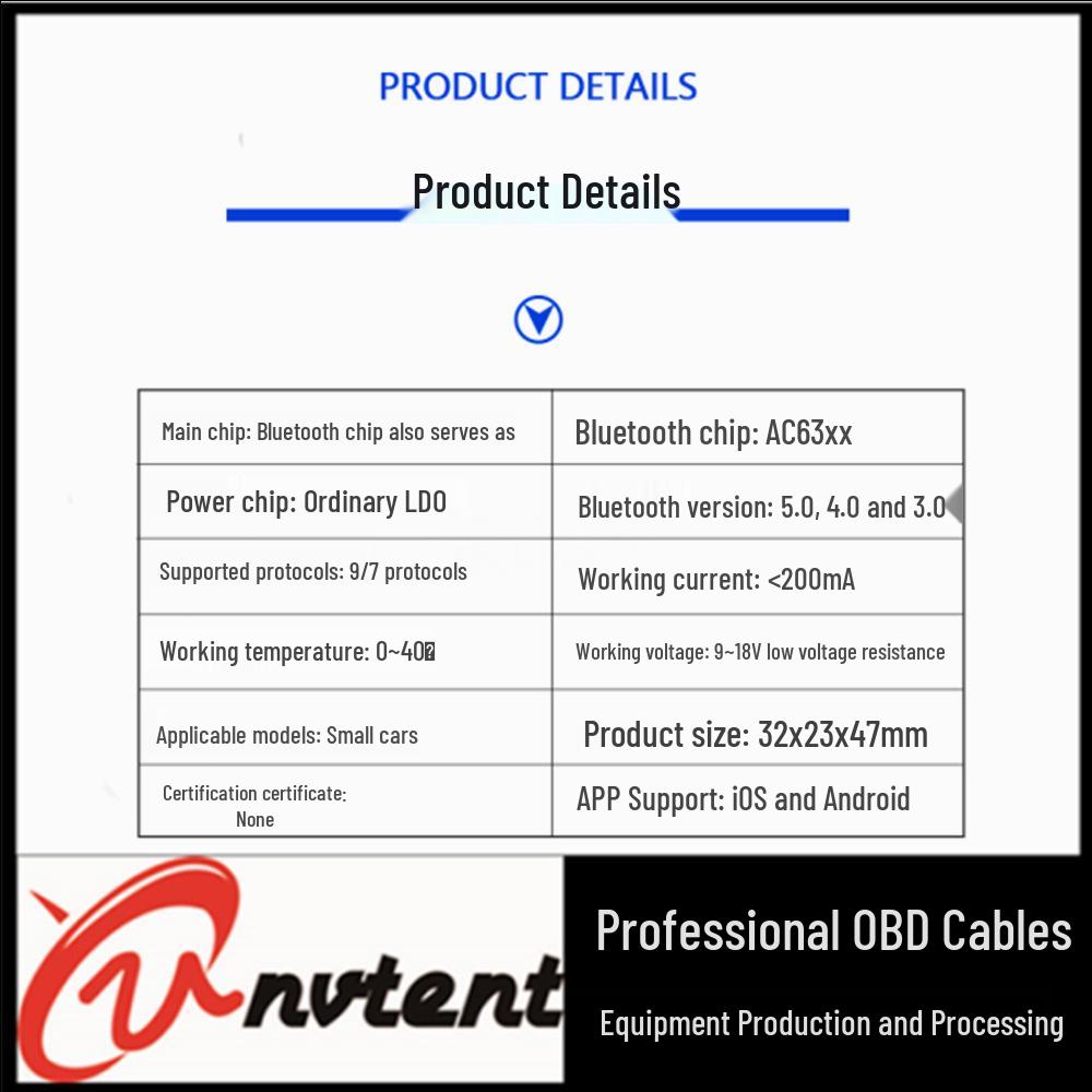 Model C Dual-Mode Bluetooth 5.1 Mini ELM327 OBD Scanner, Compatible with 9 Protocols