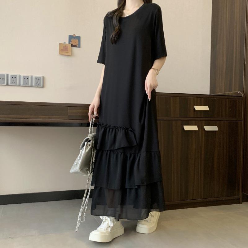 Sommerkleid für Damen in Übergröße, fleischbedeckend, lässig, mittellange Kleider