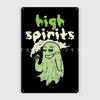 High Spirits Smoking Weed Metal Sign Wall Mural Club Bar Printing Mural Painting Tin Sign Poster