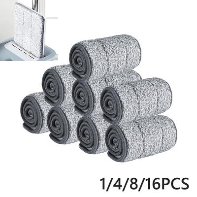 Ersättningsmopphuvud Mikrofiber Ersättningshuvud Golvrengöringsdukar Platt Pressa Handfri Vridningsverktyg för Hem, Kök