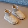 Children's Snow Boot Winter Warm Girls Cotton Sock Boots Solid Color Versatile Kids Causal Boys Plush Ankle Boots Outdoor Warm