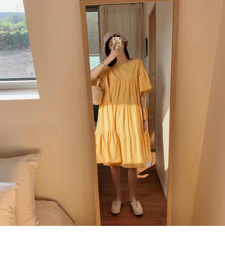 Korean Style Summer Maternity Dress Set - Long, Plus Size & Trendy for Hot Moms