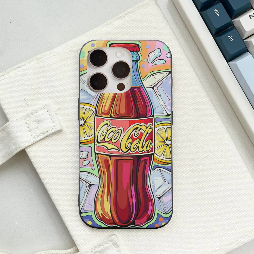 C-CocaS-Mode Étui de téléphone Cola Pour IPhone 17 16 15 14 13 12 11 ProMax Plus Housse Ondulée antichoc