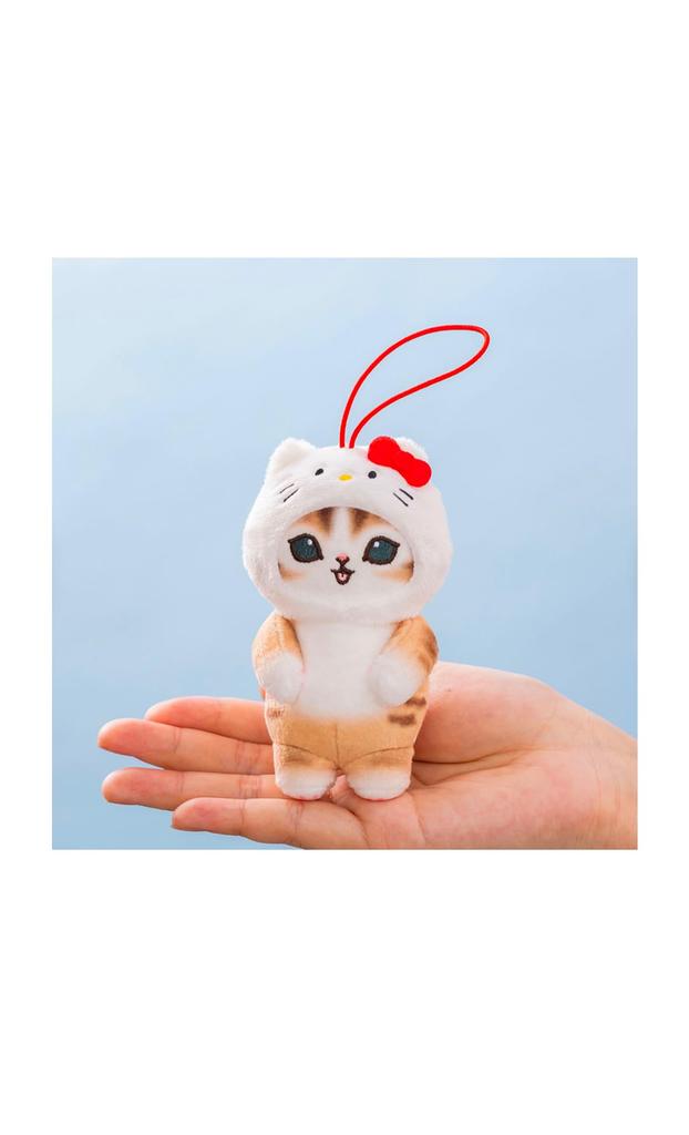 Hello Kitty Collaboration Plush Mascot Keychain Official Shark Nyan Merchandise 9cm Approx.