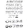 ABK1  25mm 45mm DIY 2015 3D Sharp Letters Numbers Full Alphabat Nameplate Logo Trunk Badge Sticker I Love Any Cars Black Chrome