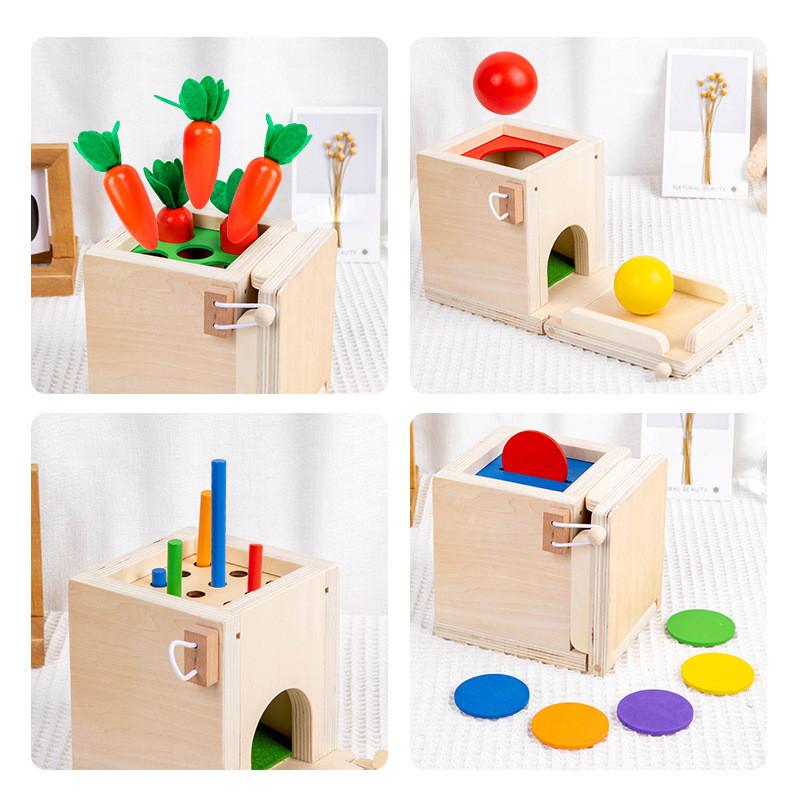 Coin Operated Wooden Carrot Pulling Stick Multifunctional Game Box Toys Kid