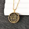 Salomons pentagramsigill Kabbalah hänge fyrtecknigt gudanamn amulett smycken rostfritt stål halsbandshänge