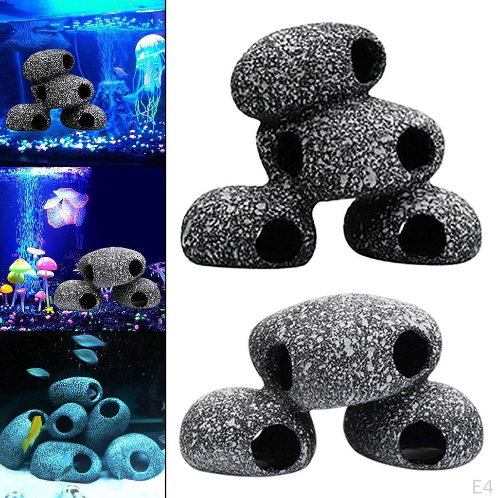 Ceramics Aquarium Cave Rock Hideout Fish Tank Play Rest for Cichlid Hiding Breeding Spawning