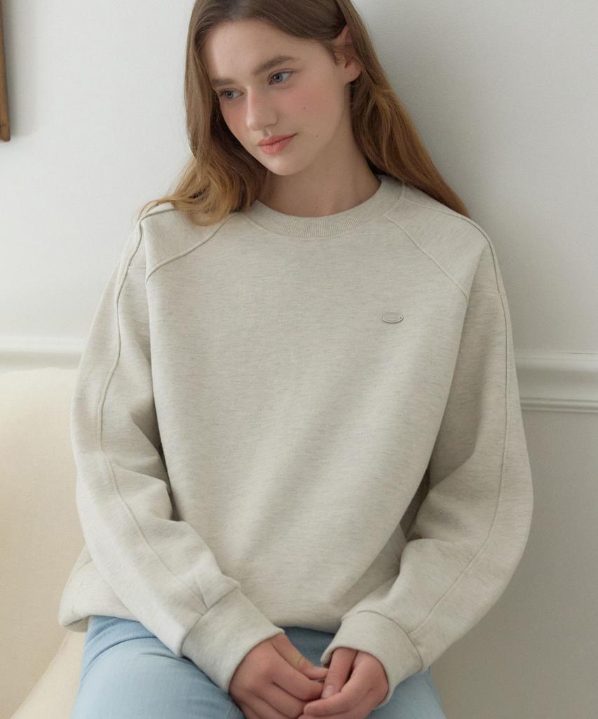 OURHOPE Cutline Raglan Sweatshirt - Oatmeal