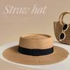 New Big Head Circumference Flat Top Straw Hat Women's Summer Seaside Top Hat Large Size Enlarged Sunscreen Sun Hat