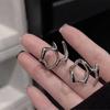 Liquid Metal Earring Trend Silver Color Hollow Stud Earring Jewelry Charm