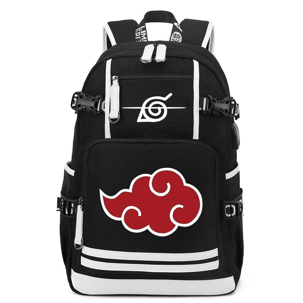 Anime Cloud Print USB Backpack for Teens Students Casual Large Capacity Travel Daypack
