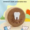 Wood Baby Teeth Box Round Small Heavy Duty Lost Tooth Keepsake Storage Saver Container Box Birthday Baby Shower Boys Girls Gift