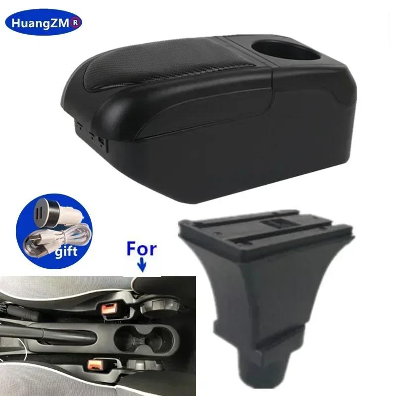 For Fiat 500 armrest box For Fiat CRONOS Car Armrest box Dedicated Interior Retrofit Center Storage box Car Accessories S1 black-black 6USB