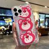 Cartoon strawberry bear Apple 14 mobile phone case is suitable for iPhone13 transparent 15pro women's silicone xsmax anti-drop.