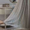 American Style Semi-blackout Jacquard Fringe Curtain Country Home Decoration Curtains Living Room Bedroom Kitchen Valance