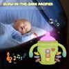 Silicone Baby Bottle Shape Teething Toys, Newborn Light and Music Electric Soother Bottle Can Be Grasped To Bite