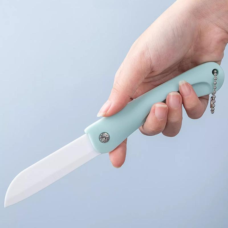 Portable Mini Pocket Knife Ceramic Peeling Fruit Knife Portable Dormitory Portable Slicing Knife Kitchen Accessorie