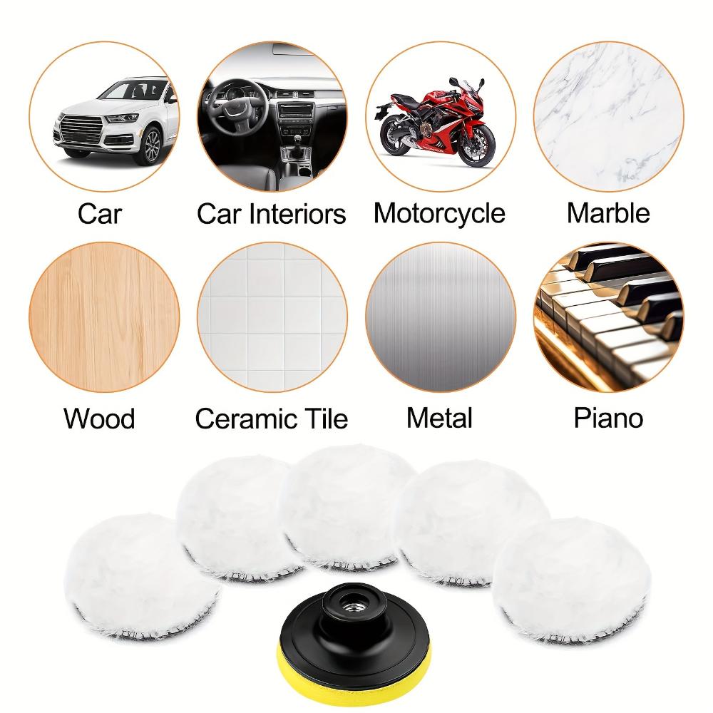 7Pcs Car Polishing Disc Sponge Pads Kit Auto Detailing Waxing Polish Machine Buffering Sponge Remove Scratches Wax Buffing Pads