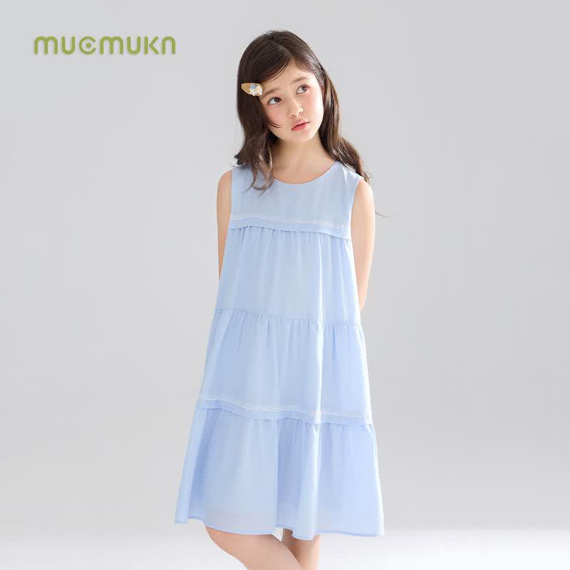 Mucmukn Girls' Seashell Bay Lyocell Cool-Touch Lace Sleeveless Dress