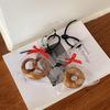Bagel Alkaline Bread Pendant Cute Croissant Bag Accessory Palm-leaf Fan Pendant  Backpack Decor