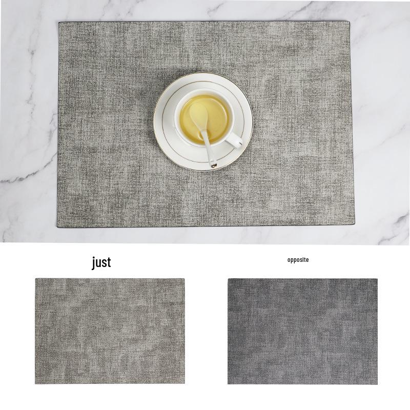 Nordic Minimalist Double-Sided Leather Placemat - Creative PU, Waterproof, Heat-Resistant.