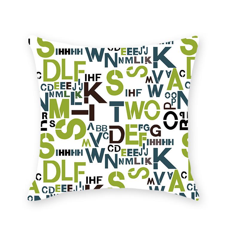 INS Style Faux Soft Throw Pillow Cover - Letter Print Home Decor for Sofa & Living Room