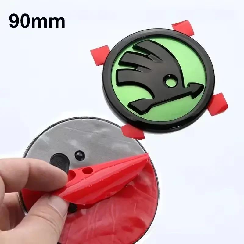 RAPL8 for SKODA 8cm9cm ABS Car Front Rear Emblem Sticker Rapid Octavia Fabia Laura Superb Kodiaq Karoq Auto Replaced Badge Accessories