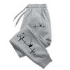 2025 Men Women Sports Pants Fishing Hook Printed Sports Loose Warm Pants Casual Fitness Pants Pocket Drawstring Sportswear